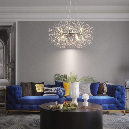 Luxury Crystal Iron Frame Gold & Silver Chandelier 