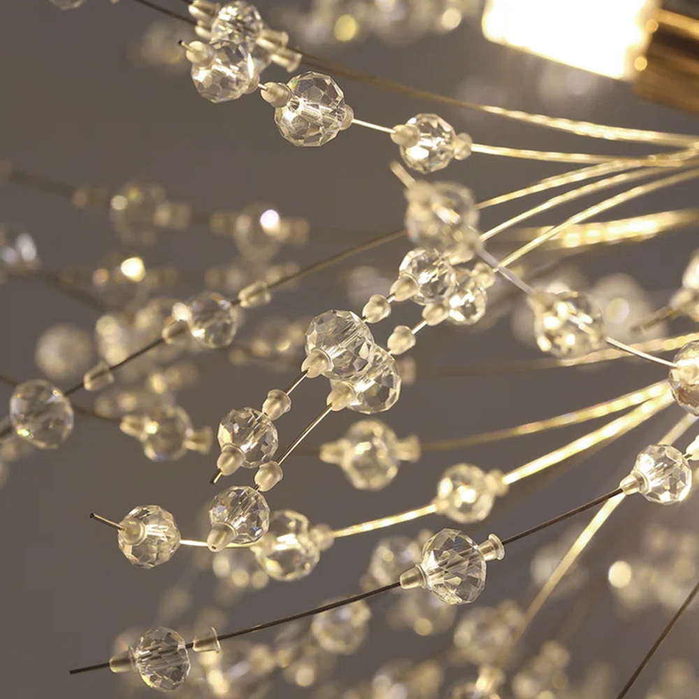 Luxury Crystal Iron Frame Gold & Silver Chandelier 