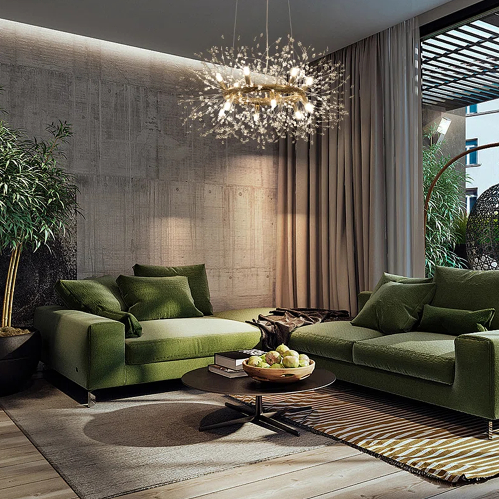 Luxury Crystal Iron Frame Gold & Silver Chandelier 