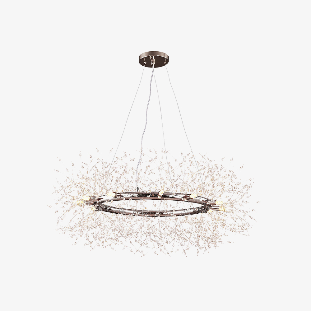 Luxury Crystal Iron Frame Gold & Silver Chandelier 