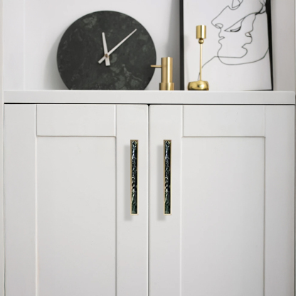 Luxury Natural Shell White Cabinet Pulls Brass Drawer Knobs