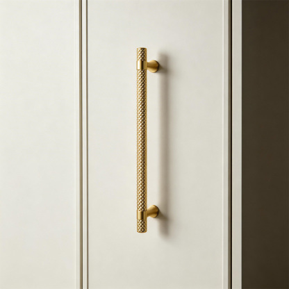 Luxury Shiny Zinc Alloy Gold Black Knurled Cabinet Bar Pulls