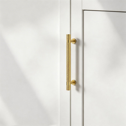 Luxury Shiny Zinc Alloy Gold Black Knurled Cabinet Bar Pulls