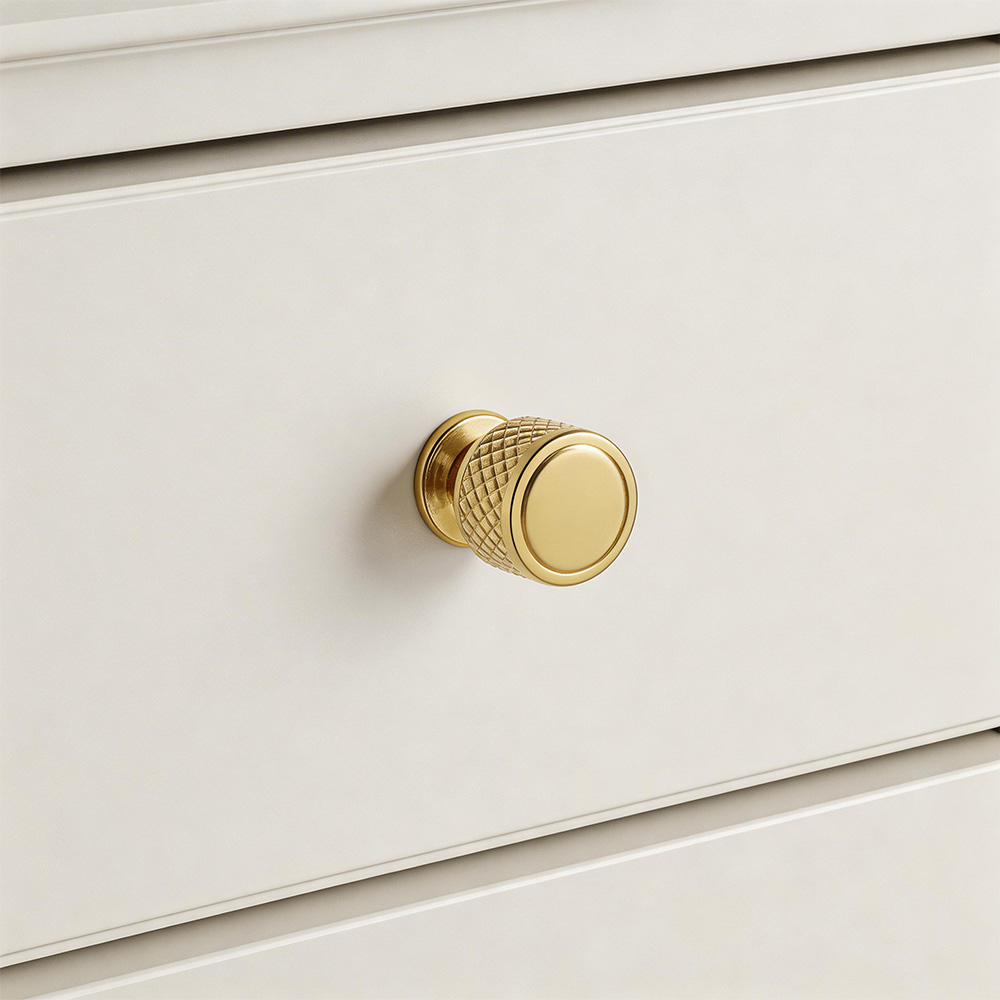 Luxury Shiny Zinc Alloy Gold Black Knurled Cabinet Bar Pulls