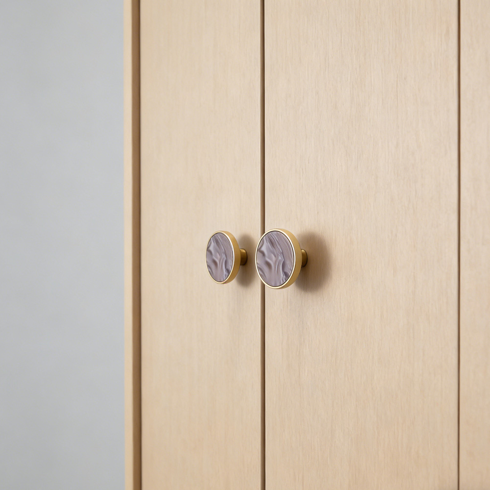 Luxury Unique Colorful Marble Shell Cabinet Handles for Children’s Room