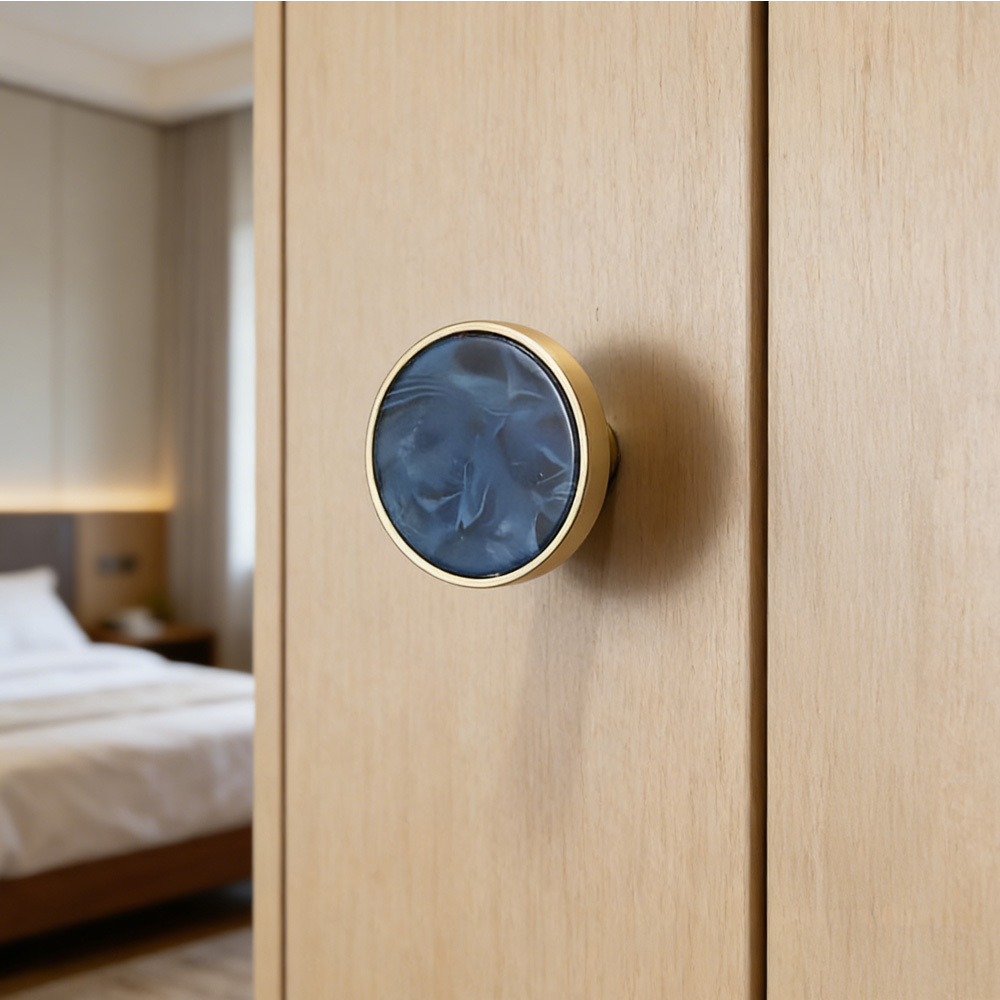 Luxury Unique Colorful Marble Shell Cabinet Handles for Children’s Room