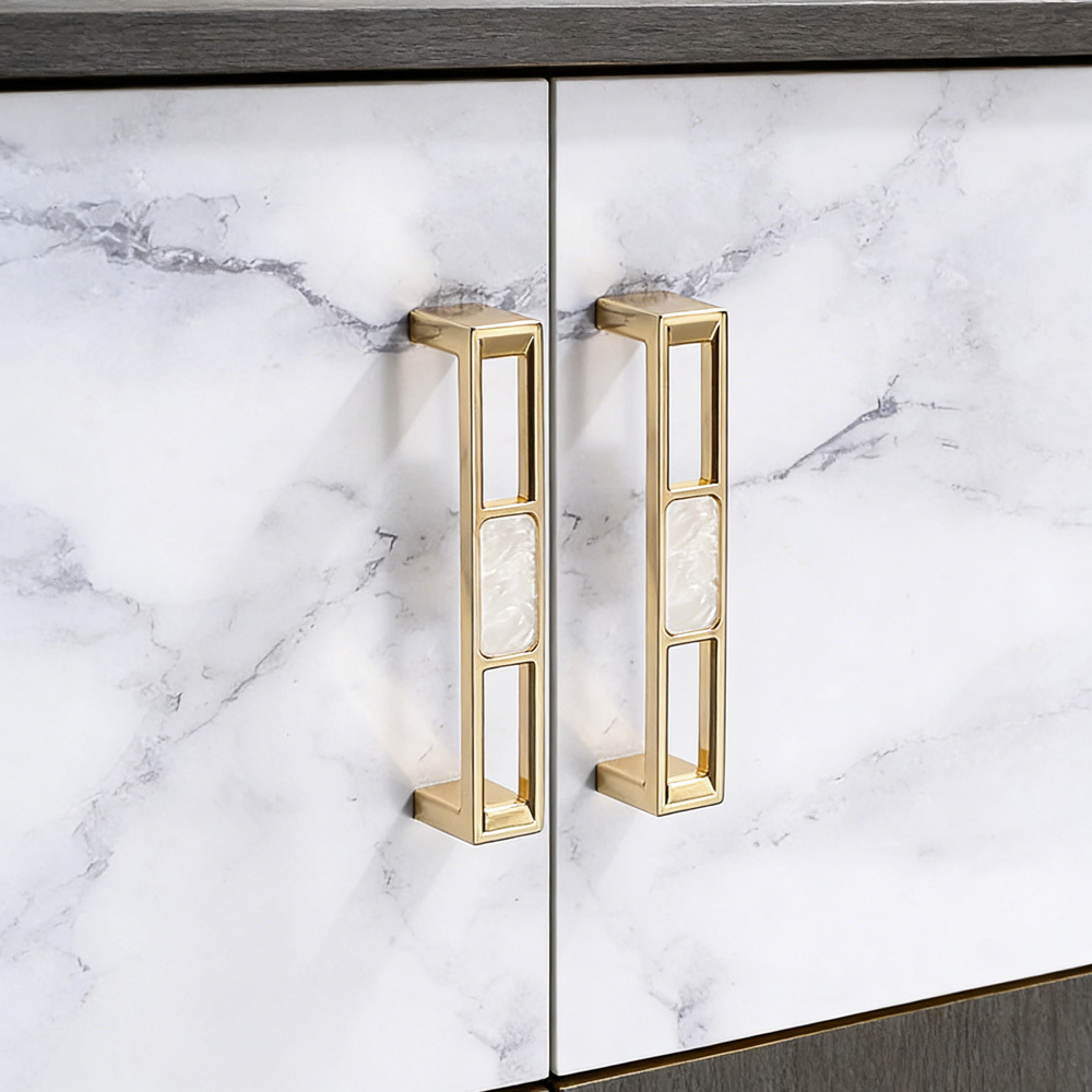 Luxury Unique Colorful Marble Shell Cabinet Handles for Children’s Room