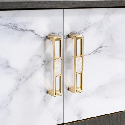 Luxury Unique Colorful Marble Shell Cabinet Handles for Children’s Room