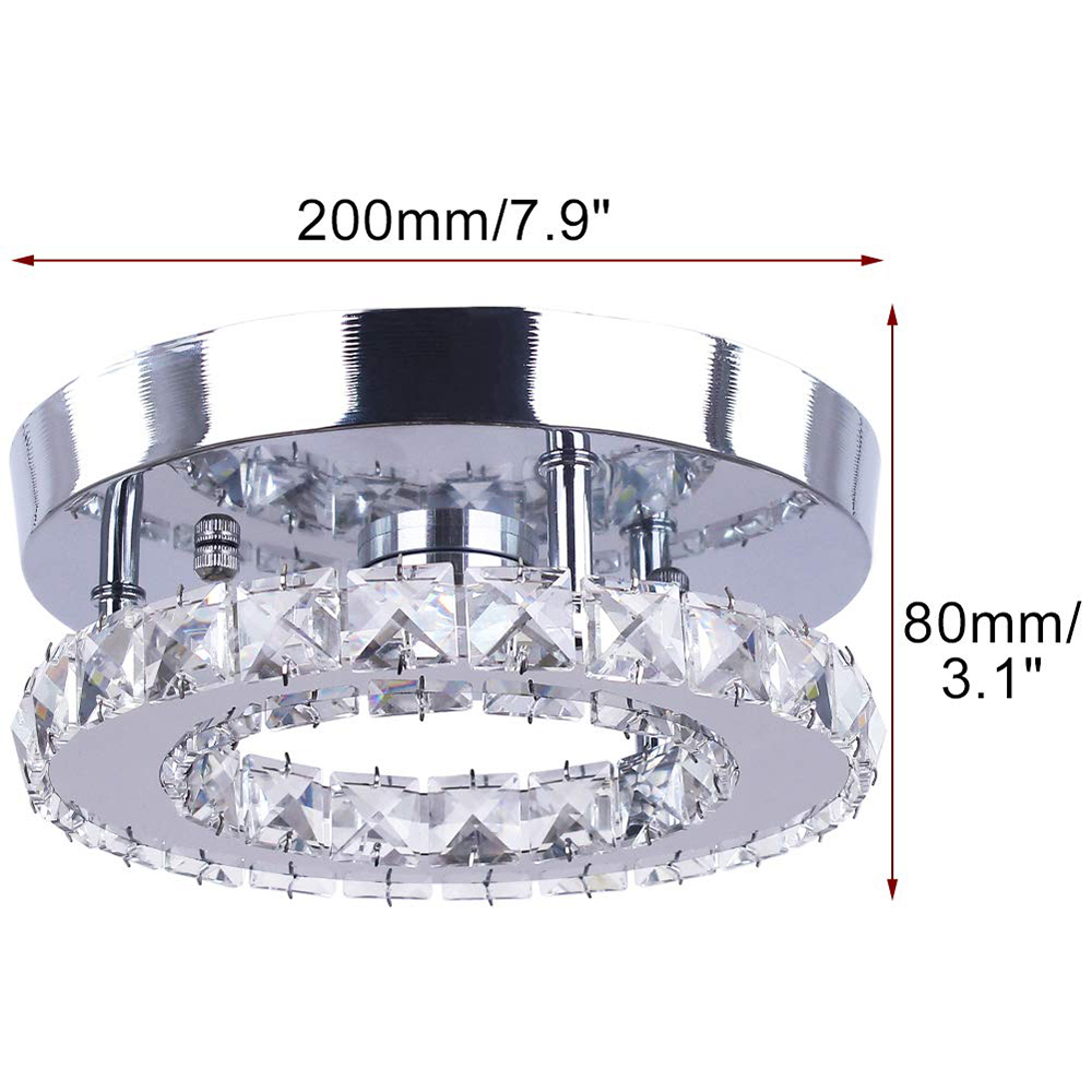 Modern Silver Crystal Flush Mount Ceiling Light for Living Room
