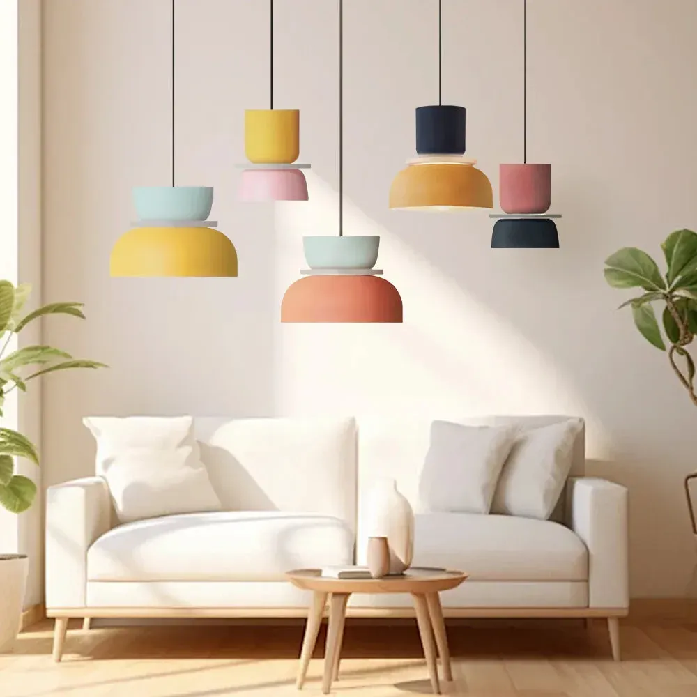 Simple Nordic Metal Colorful Dining Room Pendant Light