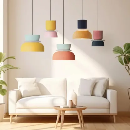 Simple Nordic Metal Colorful Dining Room Pendant Light
