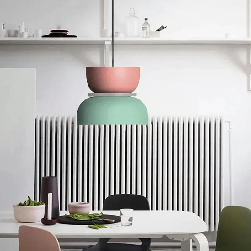 Simple Nordic Metal Colorful Dining Room Pendant Light