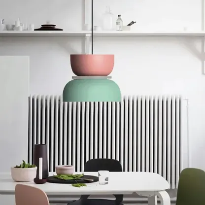 Simple Nordic Metal Colorful Dining Room Pendant Light