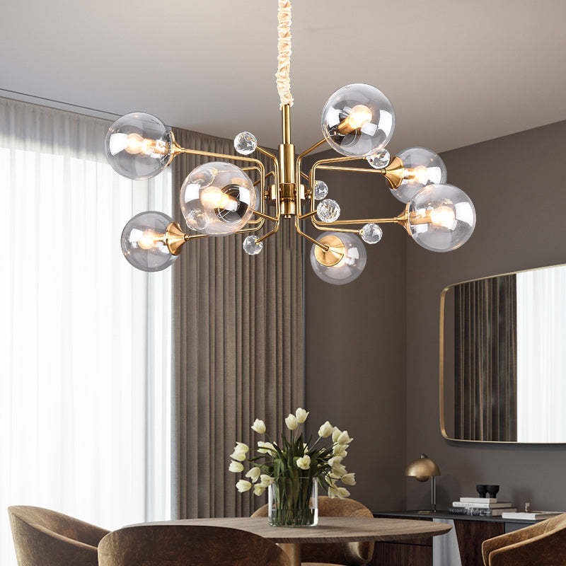Modern Glass Sputnik LED Chandelier -Homdiy