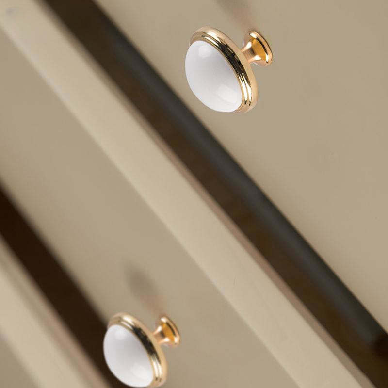 Light Luxury Gold White Creamic Kitchen Door Handles -Homdiy