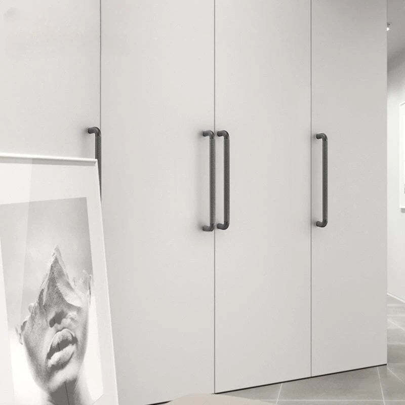 Modern Long Texture Brown Gray Cupboard Cabinet Pulls Handles -Homdiy