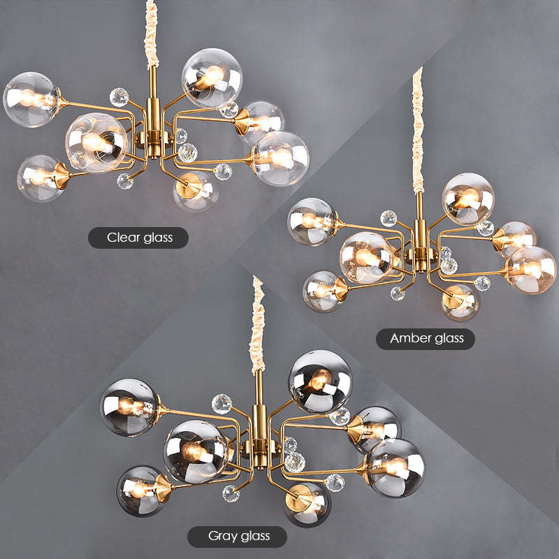 Modern Glass Sputnik LED Chandelier -Homdiy