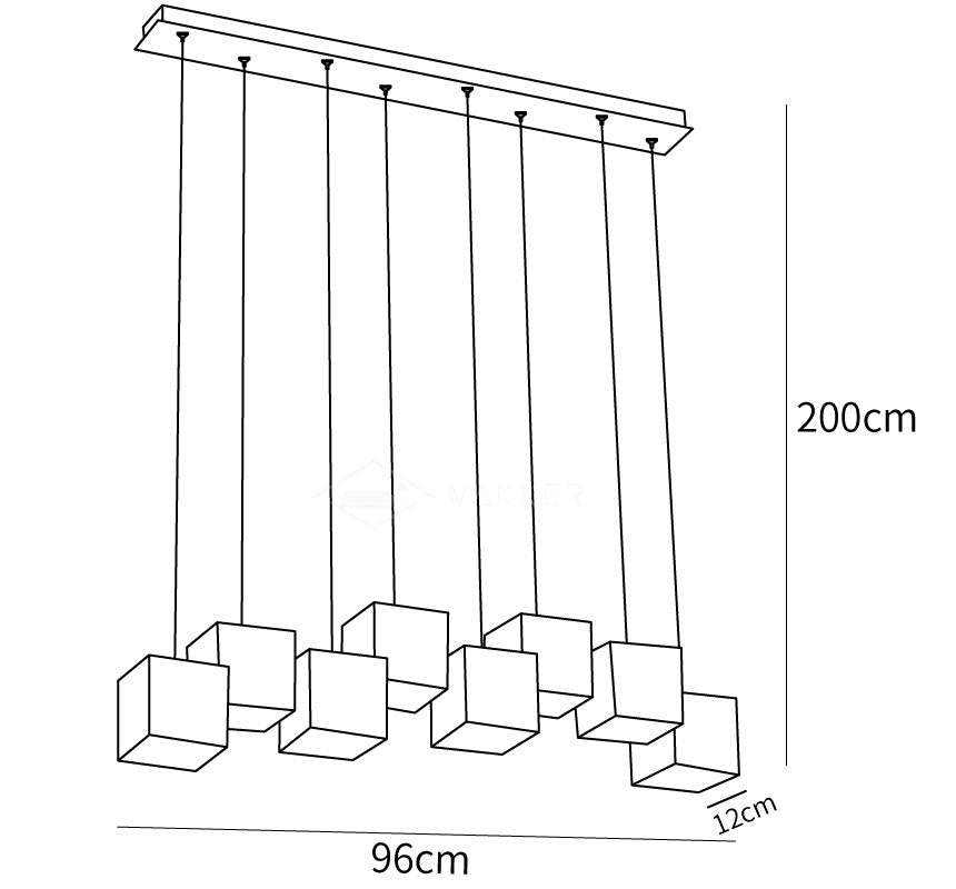 Multiple Boxes Artistic Geometric Shape Modern Elegant Hanging Light Fixture -Homdiy