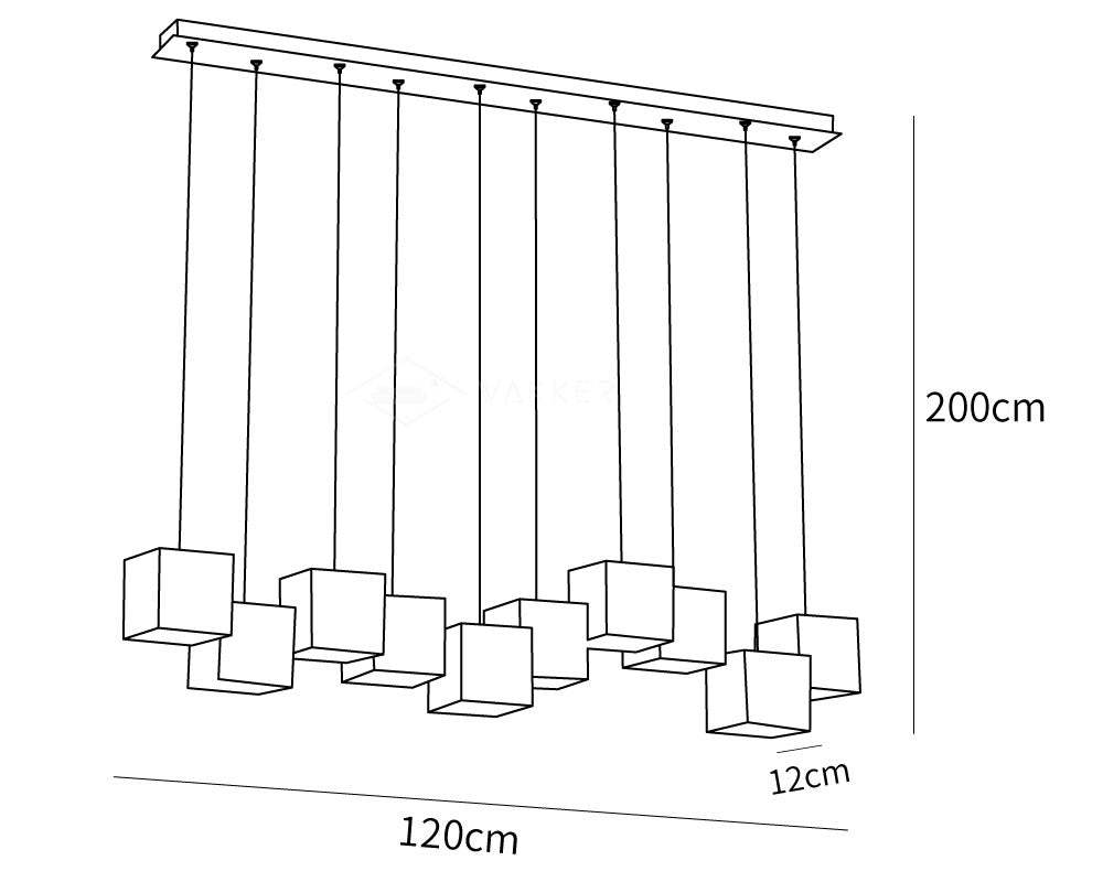Multiple Boxes Artistic Geometric Shape Modern Elegant Hanging Light Fixture -Homdiy
