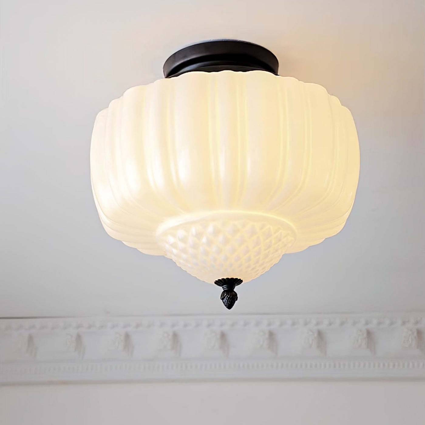 White  Cream Round Ceiling Lighting -Homdiy