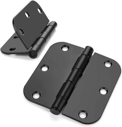18 Pack Matte Black Door Hinges 3.5inch with 5/8" Radius Corner -Homdiy