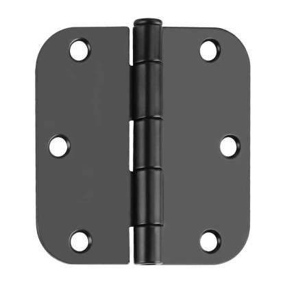 18 Pack Matte Black Door Hinges 3.5inch with 5/8" Radius Corner -Homdiy