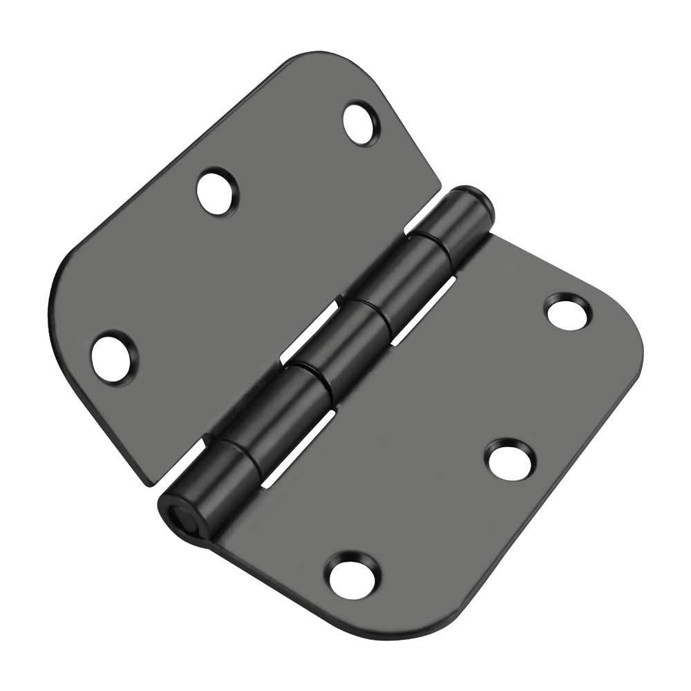 18 Pack Matte Black Door Hinges 3.5inch with 5/8" Radius Corner -Homdiy