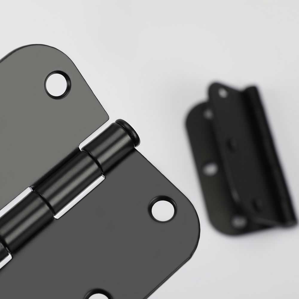 18 Pack Matte Black Door Hinges 3.5inch with 5/8" Radius Corner -Homdiy