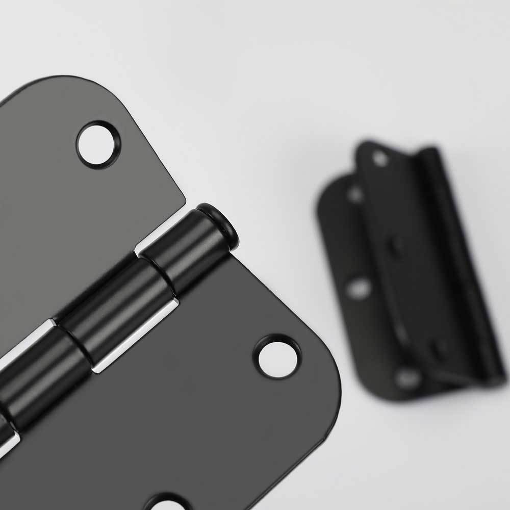 18 Pack Matte Black Door Hinges 3.5inch with 5/8" Radius Corner -Homdiy