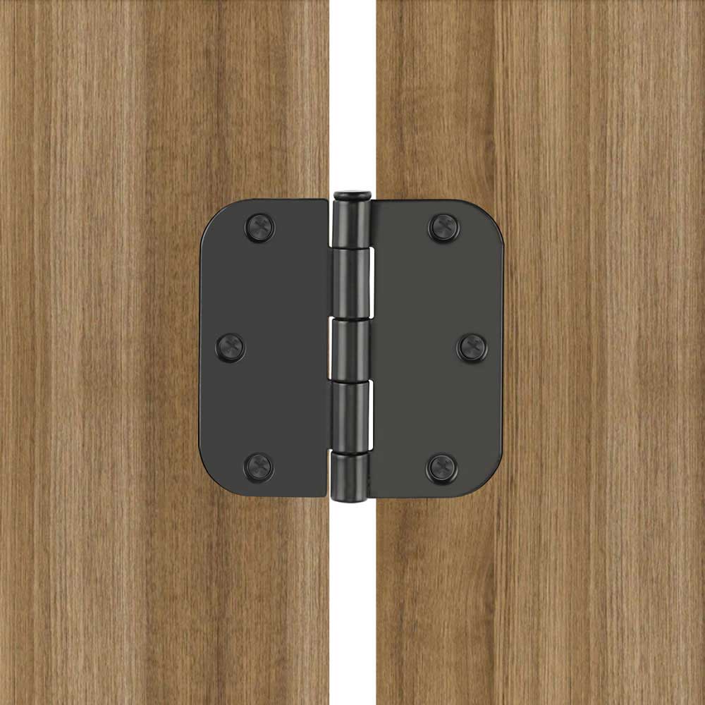 18 Pack Matte Black Door Hinges 3.5inch with 5/8" Radius Corner -Homdiy