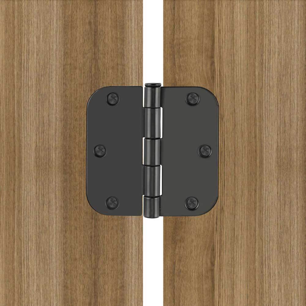 24 Pack Black Door Hinges 3.5inch Matte Black Door Hardware -Homdiy