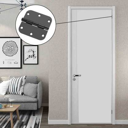 18 Pack Matte Black Door Hinges 3.5inch with 5/8" Radius Corner -Homdiy