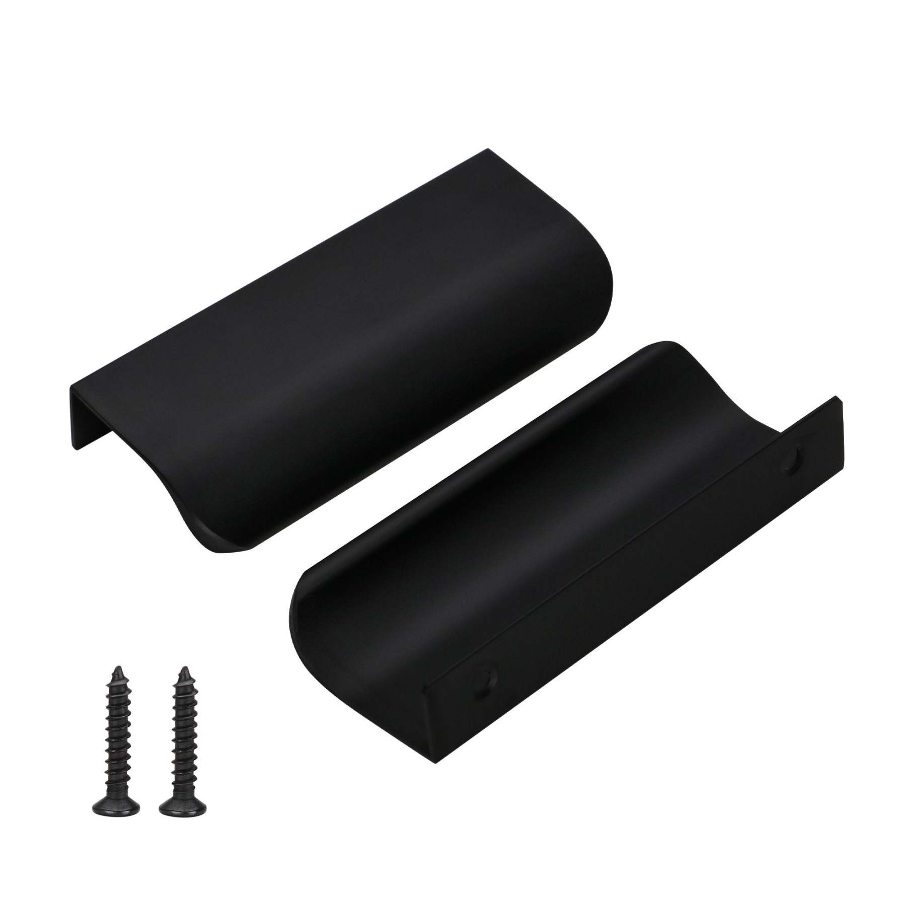 Matte Black Finger Edge Cabinet Pulls Dresser Handles for Kitchen -Homdiy