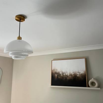 Mid Century Art Milk White Glass Pendant Light