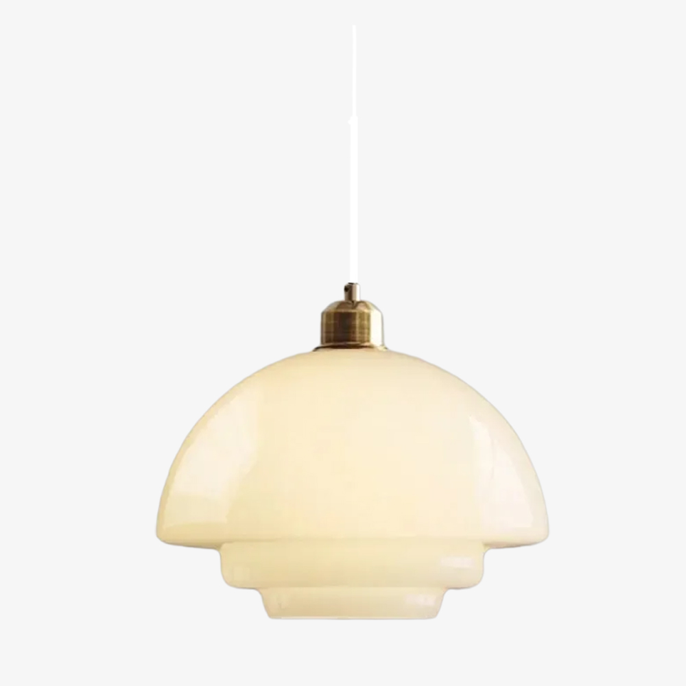 Mid Century Plug-in Milk White Glass Pendant Light