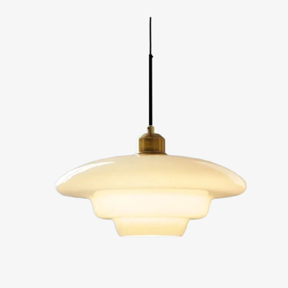 Mid Century Plug-in Milk White Glass Pendant Light