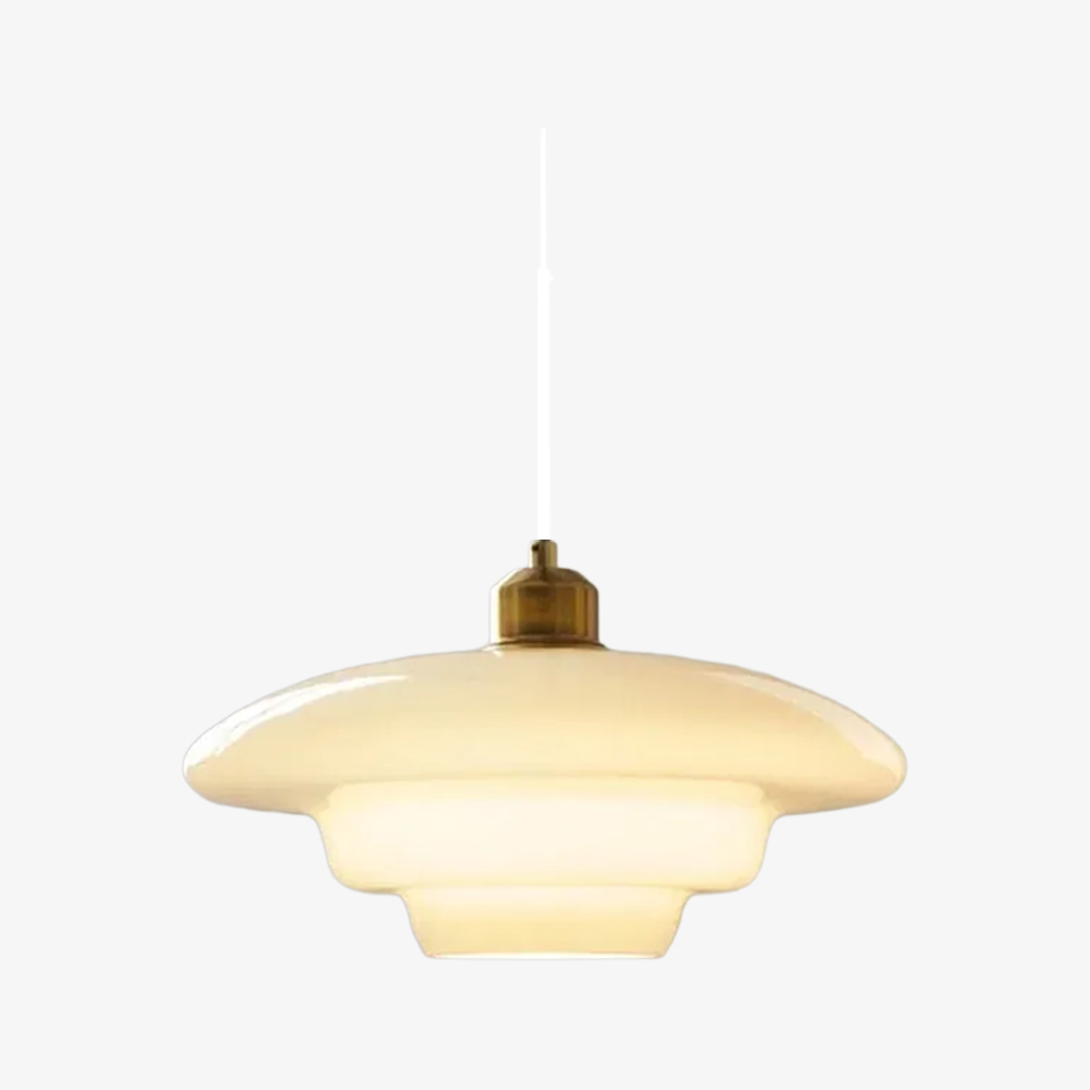 Mid Century Plug-in Milk White Glass Pendant Light