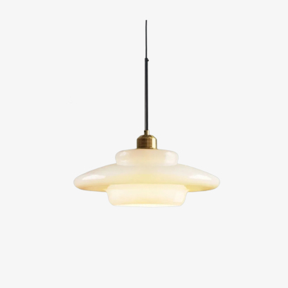Mid Century Plug-in Milk White Glass Pendant Light