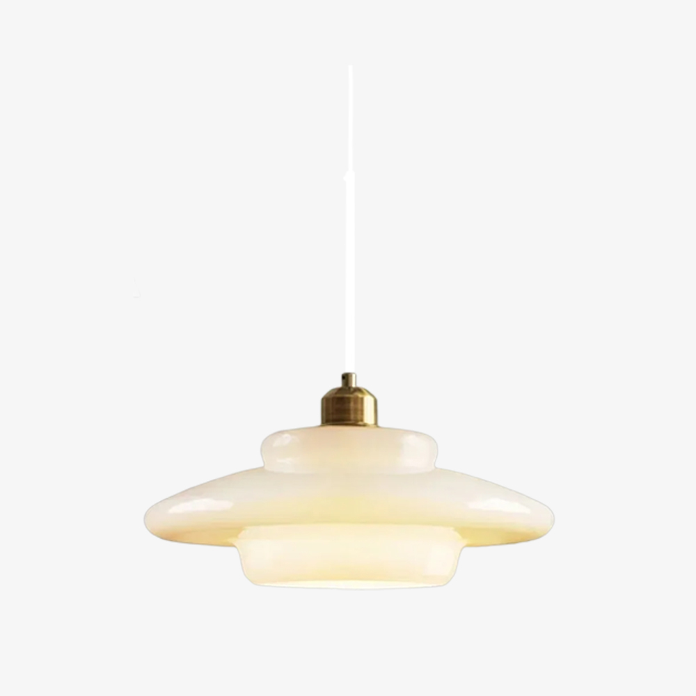 Mid Century Plug-in Milk White Glass Pendant Light