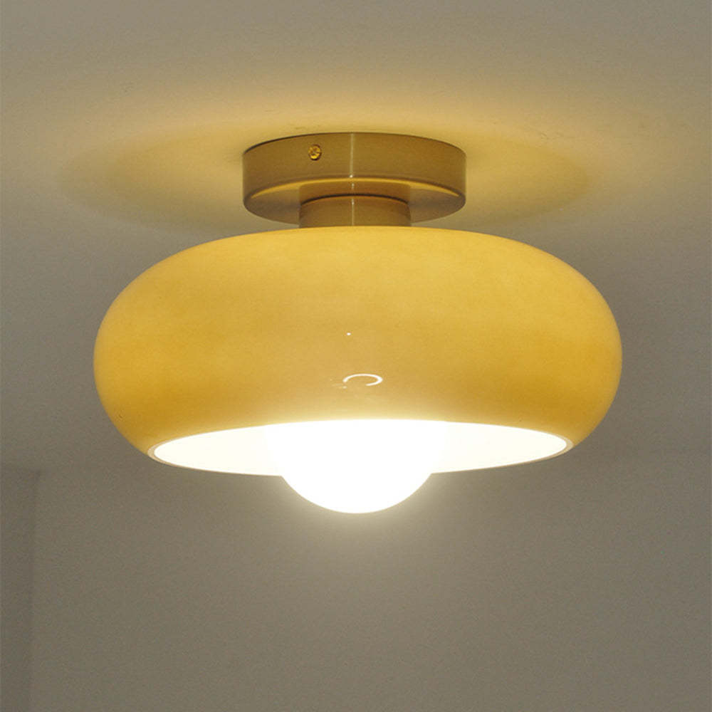 Retro Round Glass Shade Ceiling Light -Homdiy