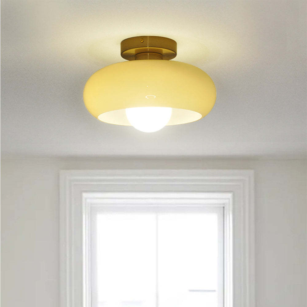 Retro Round Glass Shade Ceiling Light -Homdiy