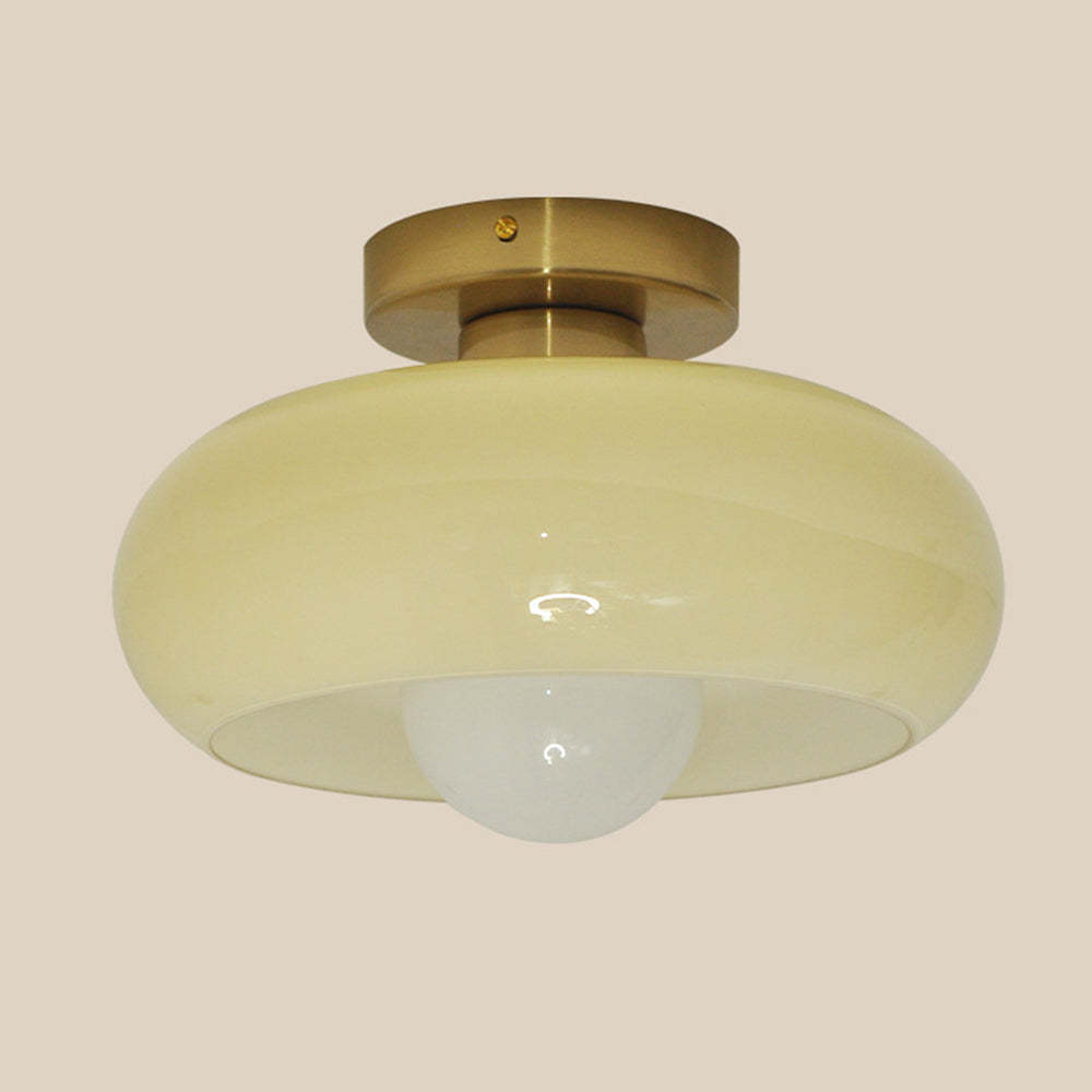 Retro Round Glass Shade Ceiling Light -Homdiy