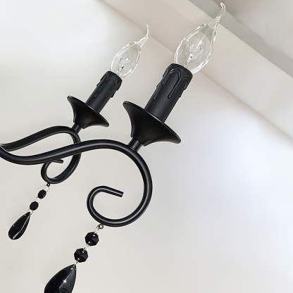 Minimalist Black Metal Chandelier for Dining Room or Kitchen