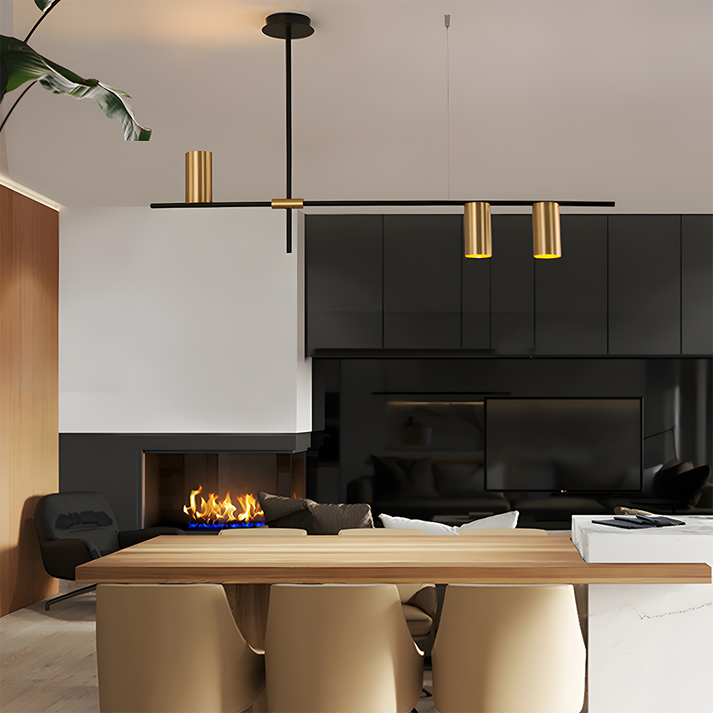 Minimalist Industrial Linear Chandelier For Modern Kitchen 