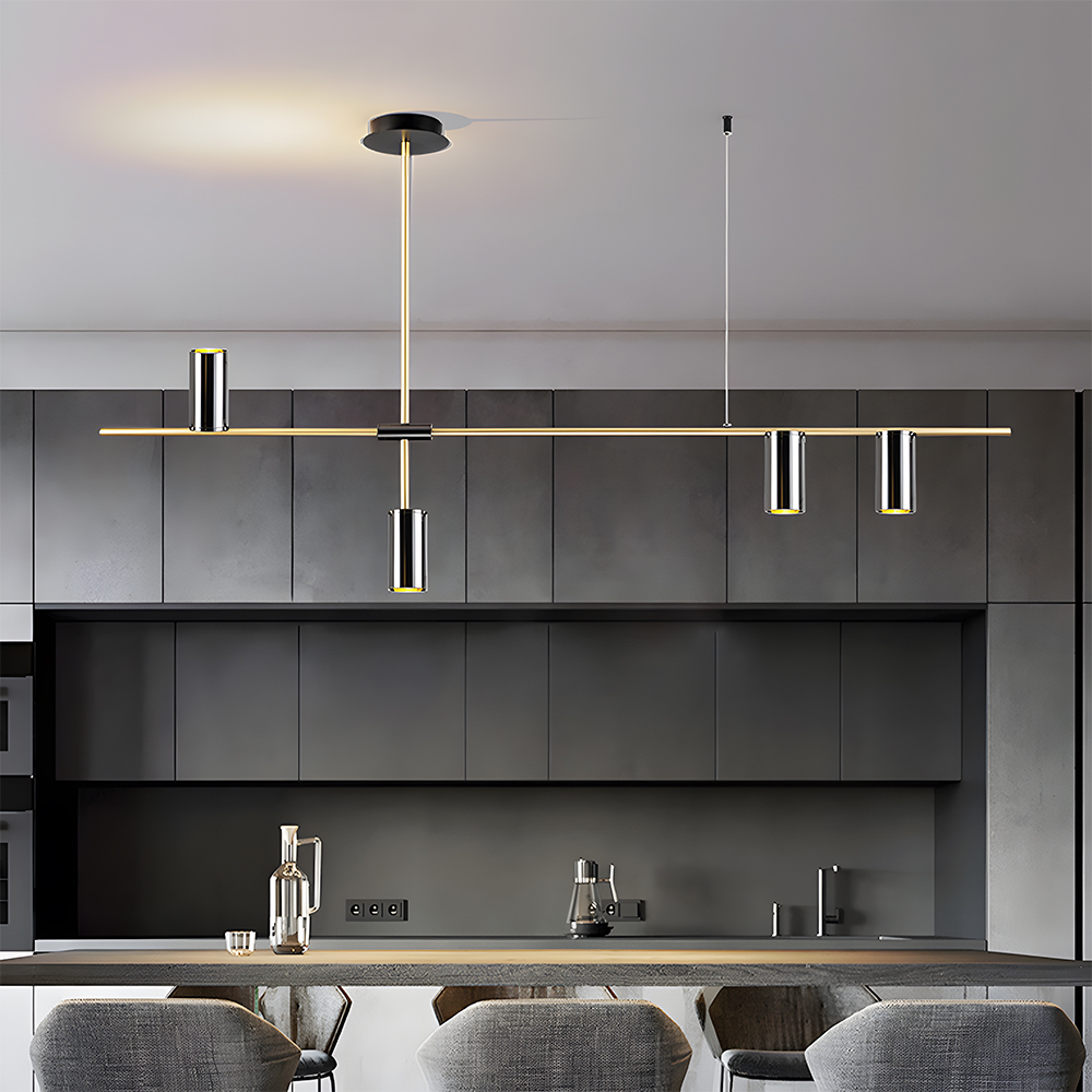 Minimalist Industrial Linear Chandelier For Modern Kitchen 