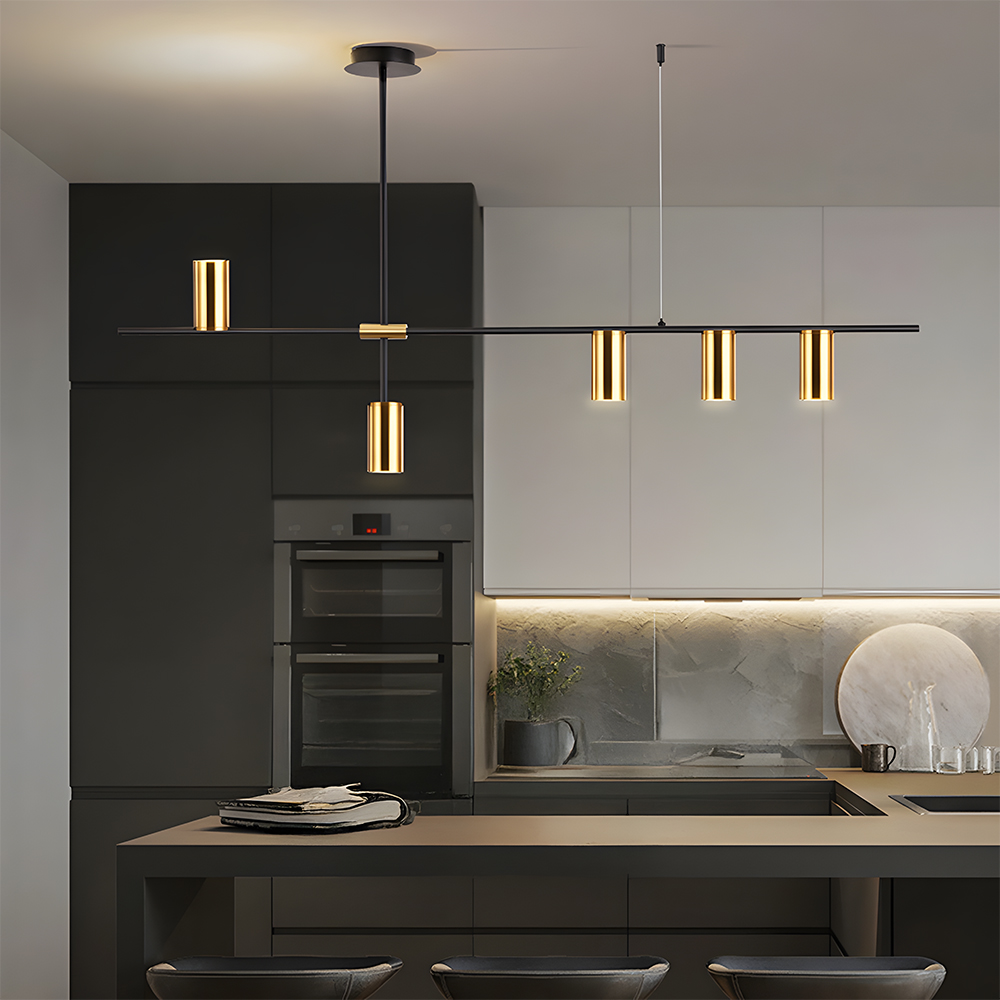Minimalist Industrial Linear Chandelier For Modern Kitchen 