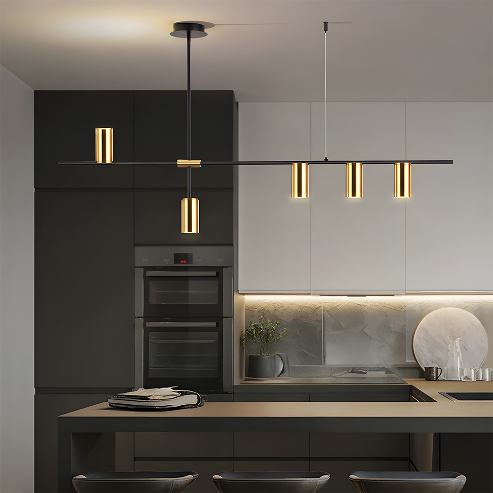 Minimalist Industrial Linear Chandelier For Modern Kitchen 