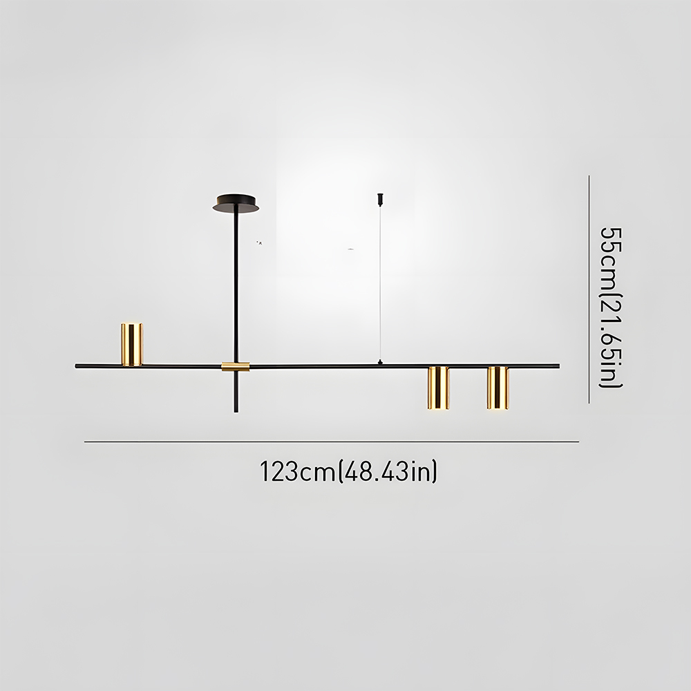 Minimalist Industrial Linear Chandelier For Modern Kitchen 
