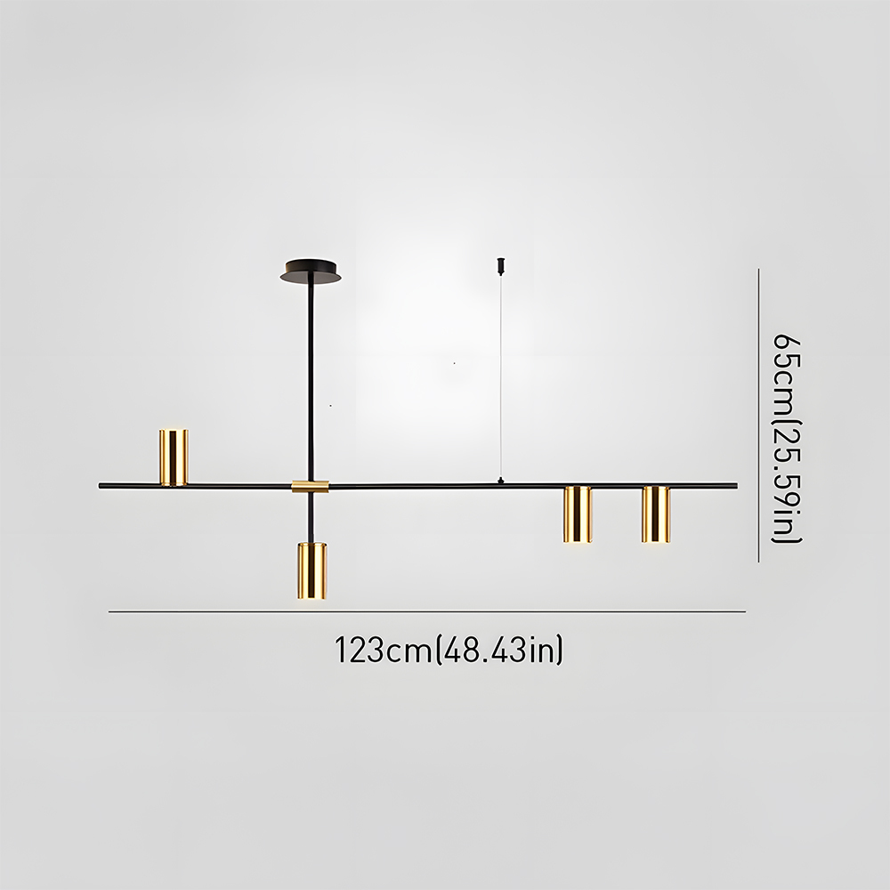 Minimalist Industrial Linear Chandelier For Modern Kitchen 