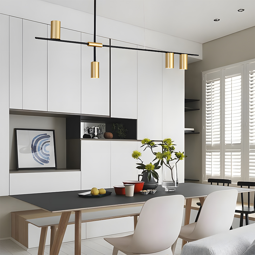 Minimalist Industrial Linear Chandelier For Modern Kitchen 